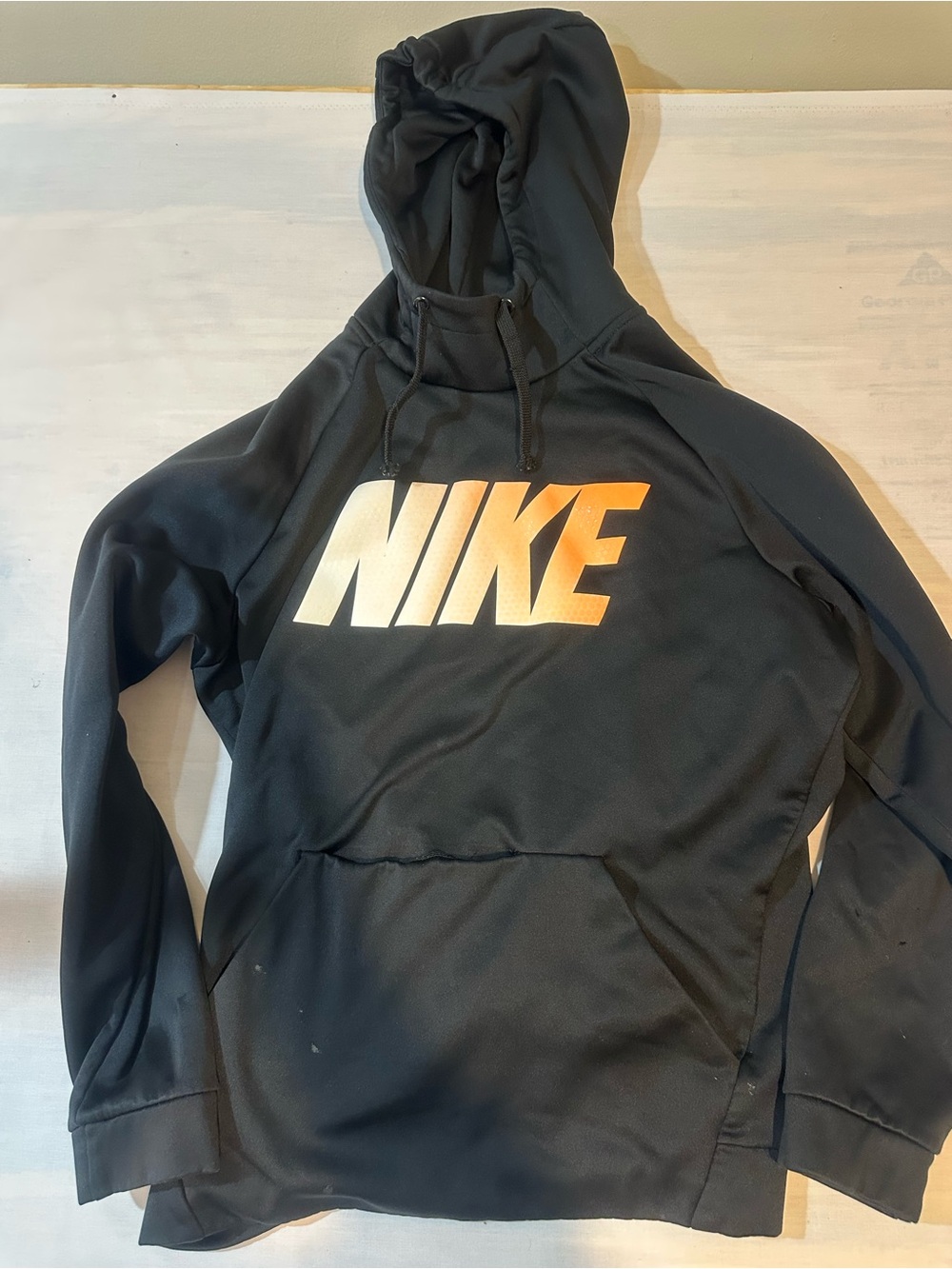 Nike Black Zip-Up Sweater with Orange Gradient Logo